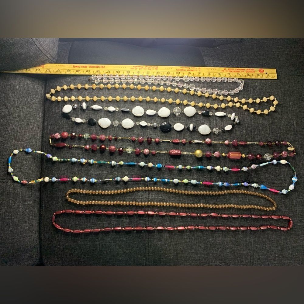 Long beaded necklace bundle